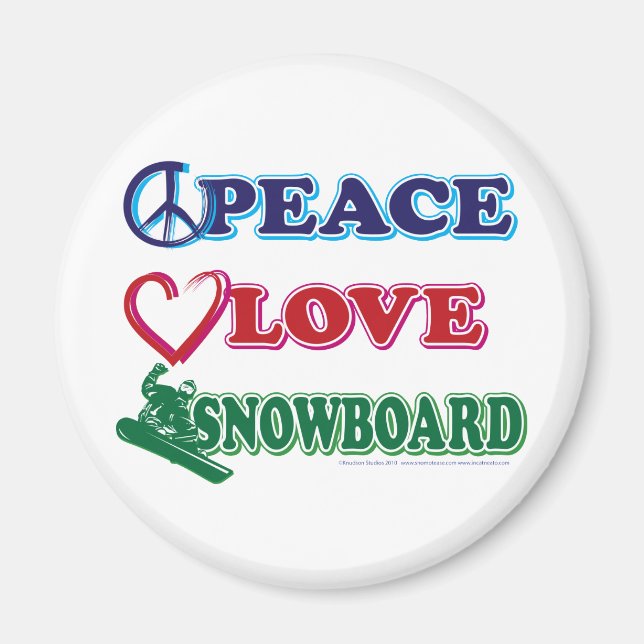 Peace-Love-Snow-Board Magnet (Front)