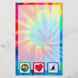 Peace, Love, Snow Skiing Stationery