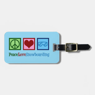 Peace Love Snowboarding Custom Snowboarder Luggage Tag