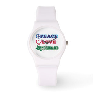 Peace Love Snowboarding Watch