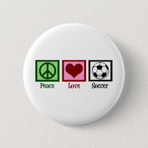 Peace Love Soccer 2 Inch Round Button