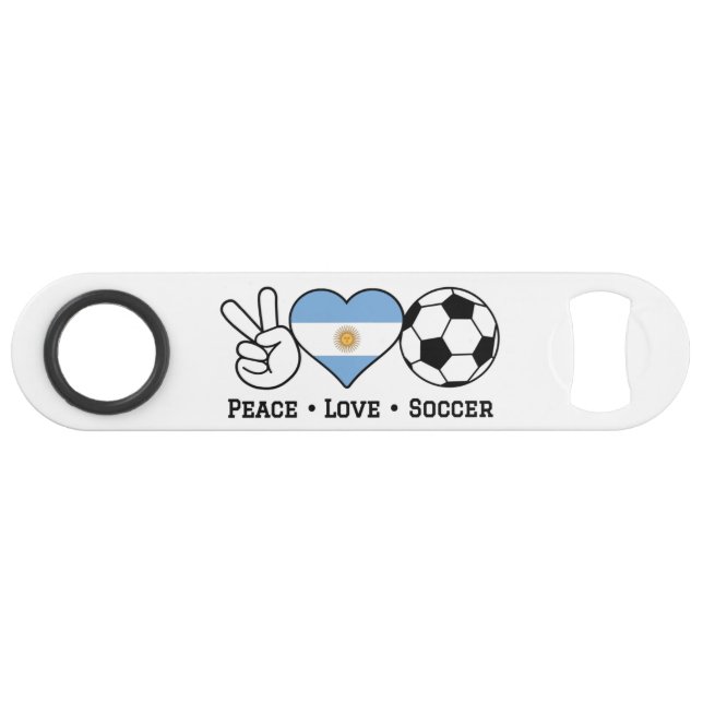 Peace Love Soccer Argentina Bar Key (Front (Horizontal))