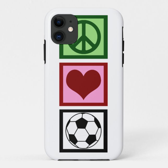 Peace Love Soccer Case-Mate iPhone Case (Back)