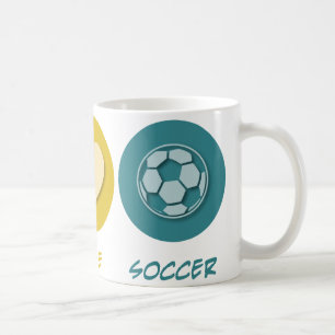 Peace Love Soccer Coffee Mug