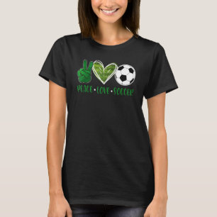 Peace Love Soccer Cute Design for Women Teen Girls T-Shirt