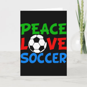 Peace Love Soccer Cute Kids T Shirt Card