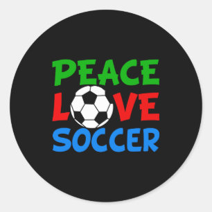 Peace Love Soccer Cute Kids T Shirt  Classic Round Sticker