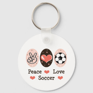 Peace Love Soccer Key Chain