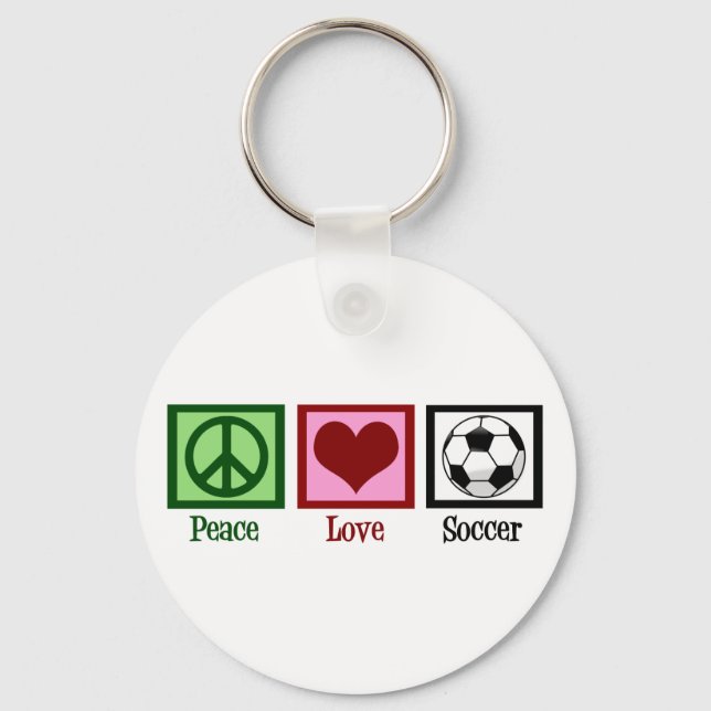 Peace Love Soccer Keychain (Front)
