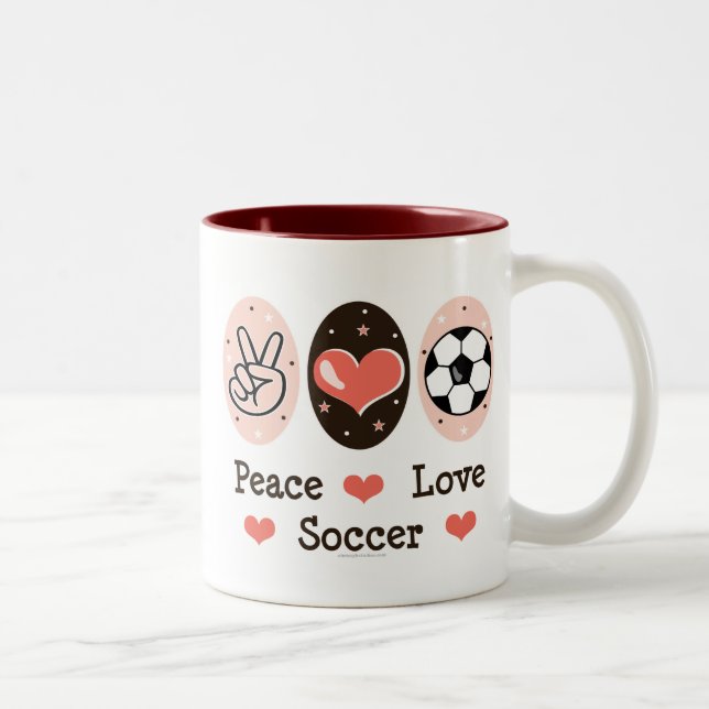 Peace Love Soccer Mug (Right)