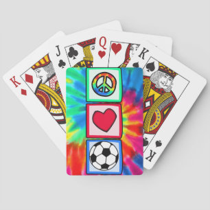 Peace, Love, Soccer Playing Cards