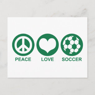 Peace Love Soccer Postcard