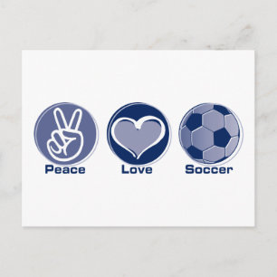 Peace Love Soccer Postcard