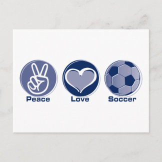 Peace Love Soccer Postcard
