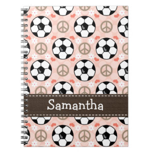 Peace Love Soccer Spiral Notebook Journal