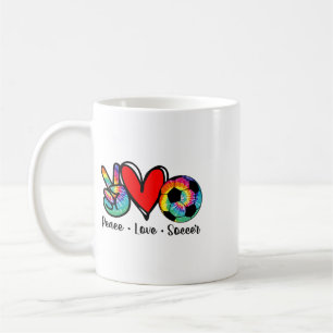 Peace Love Soccer Tie Dye Design Women Teen Girls  Coffee Mug