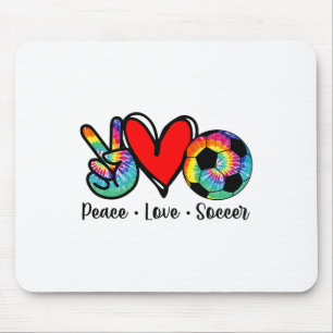 Peace Love Soccer Tie Dye Design Women Teen Girls  Mouse Pad