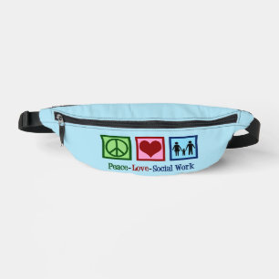 Peace Love Social Work Fanny Pack