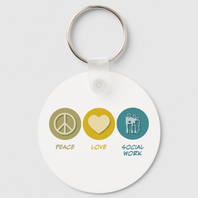 Peace Love Social Work Keychain (Front)