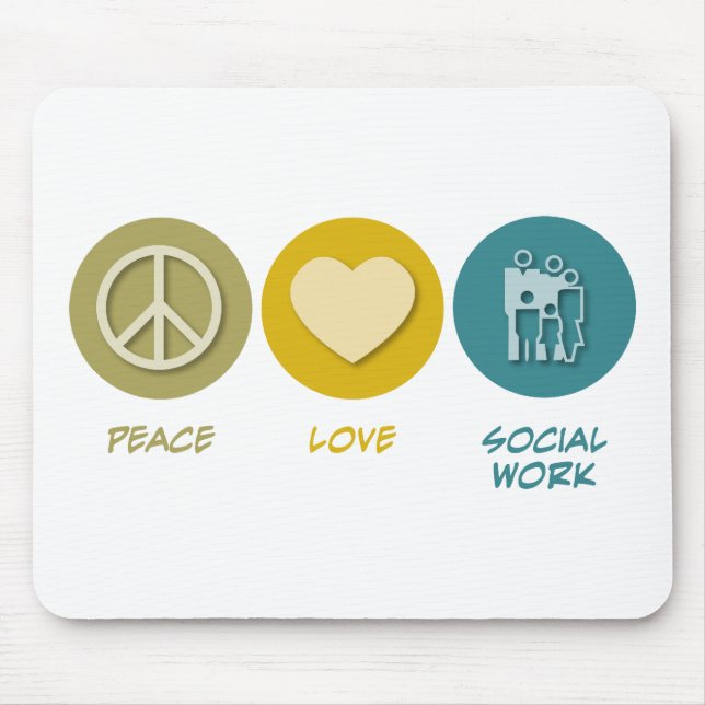 Peace Love Social Work Mouse Pad (Front)