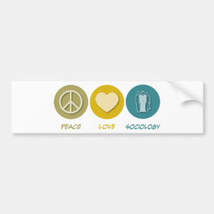 Peace Love Sociology Bumper Sticker