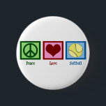 Peace Love Softball 2 Inch Round Button<br><div class="desc">A cute softball gift.</div>