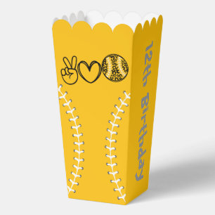 Peace Love Softball Birthday Favor Box