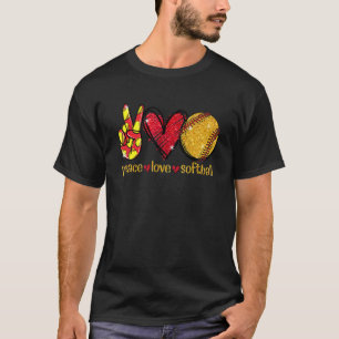 Peace Love Softball Cute Softball T-Shirt