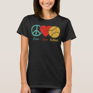 Peace Love Softball For Teen Girls Cute Leopard So T-Shirt