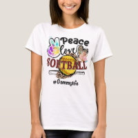 Peace Love Softball Gammy Life Mom Grandma Leopard