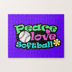 Peace, Love, Softball Jigsaw Puzzle