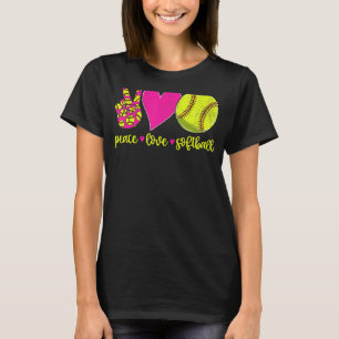 Peace Love Softball Mom  Men Women Kids T-Shirt