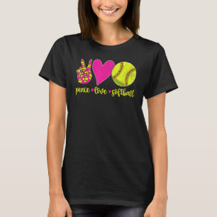 Peace Love Softball Mom  Men Women Kids T-Shirt