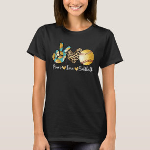 Peace Love Softball  Mom   Pitcher Catcher T-Shirt