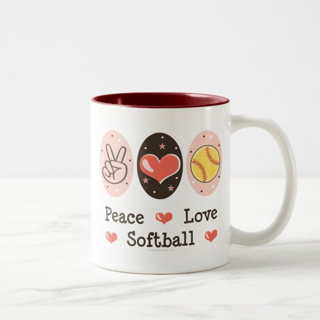 Peace Love Softball Mug (Right)