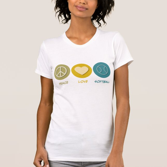 Peace Love Softball T-Shirt (Front)