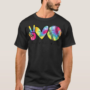 Peace Love Softball Tie Dye Cute Softball Lovers T-Shirt