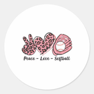 Peace Love Softll Mom I Love Softll For Women Classic Round Sticker