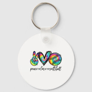 Peace Love Softll Tie Dye Funny Softll Lovers Keychain