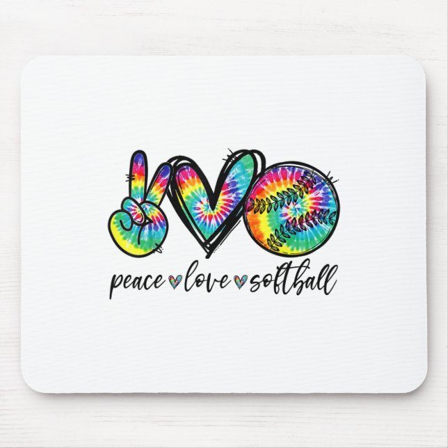Peace Love Softll Tie Dye Funny Softll Lovers  Mouse Pad (Front)