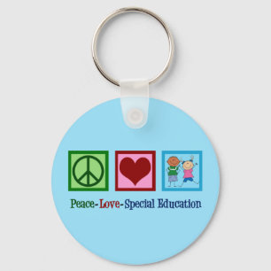 Peace Love Special Education Teacher Keychain