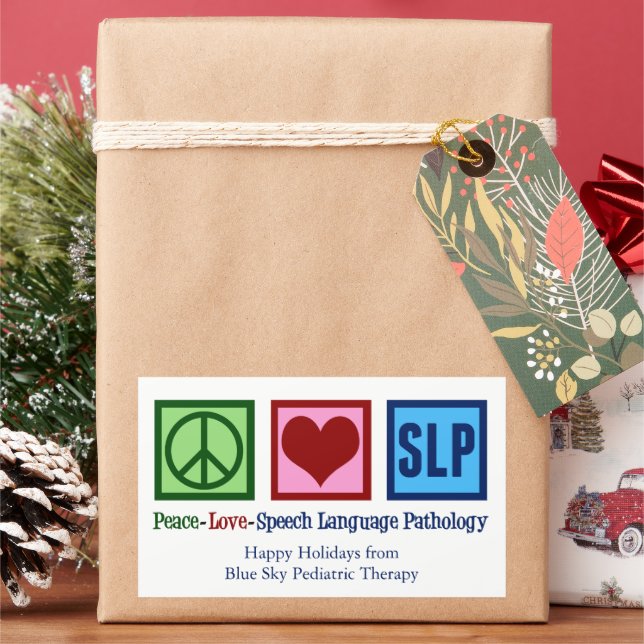 Peace Love Speech Language Pathology Sticker (Holiday)