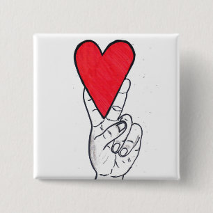 Peace & love square 2 inch square button