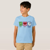 Peace Love Squash Racquet Sports Kids T-Shirt (Front Full)