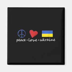 Peace Love Stand With Ukraine Support Stop War Magnet