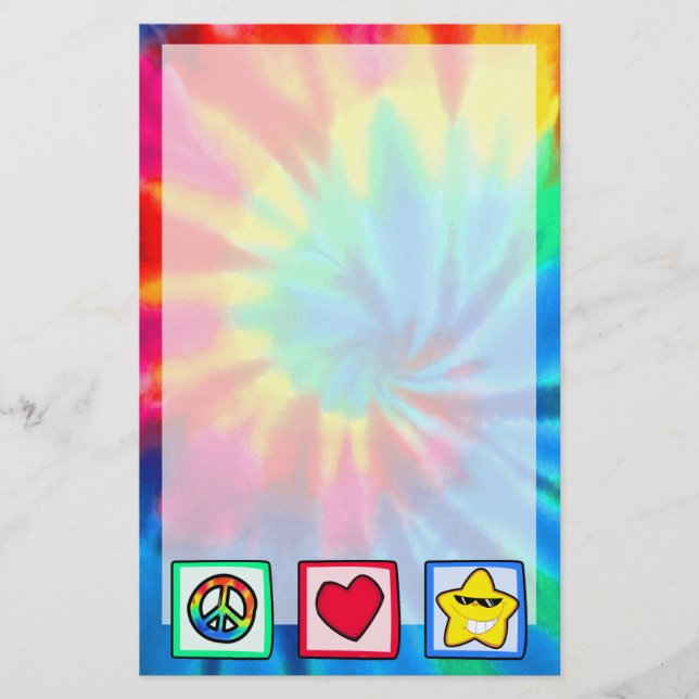Peace, Love, Stars Stationery (Front)