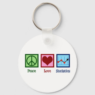 Peace Love Statistics Keychain