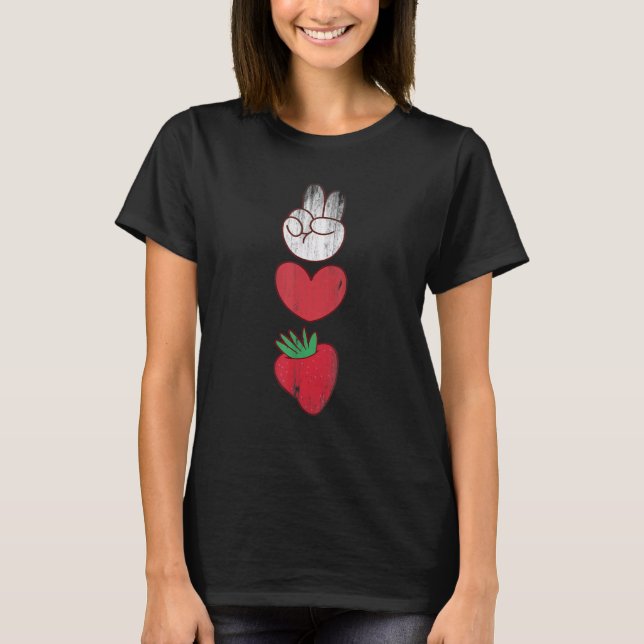 Peace Love Strawberry T-Shirt (Front)