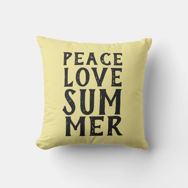 PEACE LOVE SUMMER lettering | Outdoor Pillow (Front)