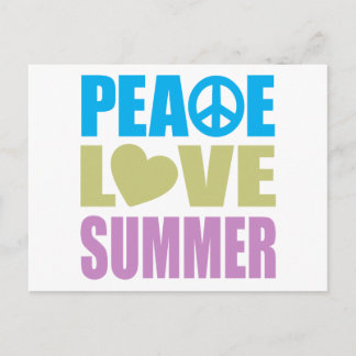 Peace Love Summer Postcard